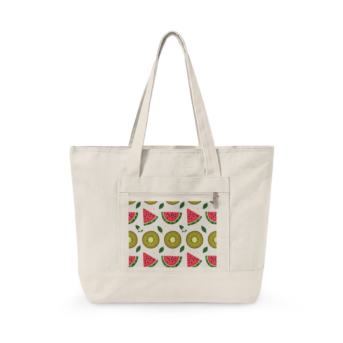Zippered WATERMELON KIWI Tote